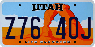 UT license plate Z764OJ