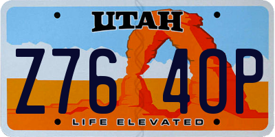 UT license plate Z764OP