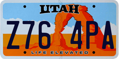 UT license plate Z764PA