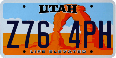 UT license plate Z764PH
