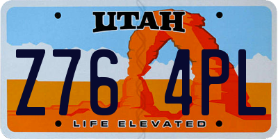 UT license plate Z764PL