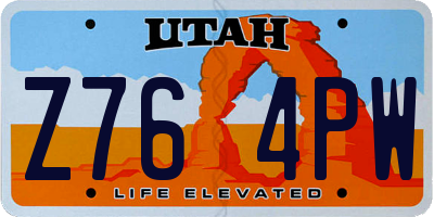 UT license plate Z764PW