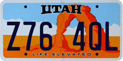 UT license plate Z764QL