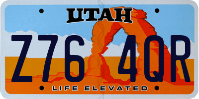 UT license plate Z764QR