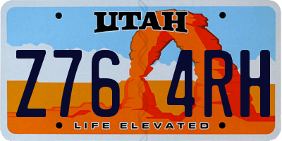 UT license plate Z764RH