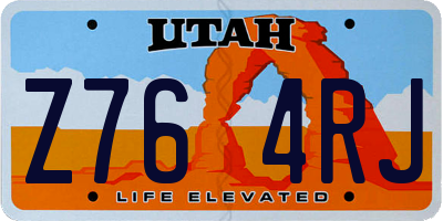UT license plate Z764RJ