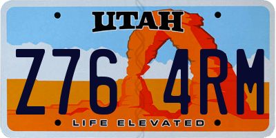 UT license plate Z764RM
