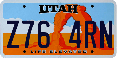 UT license plate Z764RN