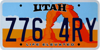 UT license plate Z764RY