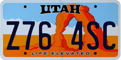 UT license plate Z764SC