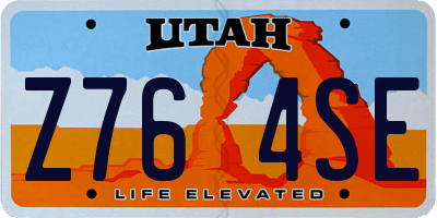 UT license plate Z764SE