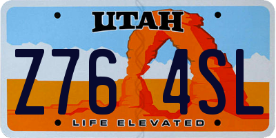 UT license plate Z764SL