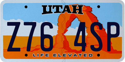 UT license plate Z764SP