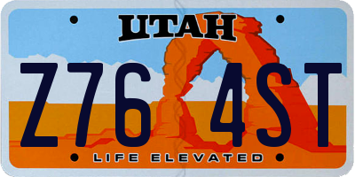 UT license plate Z764ST