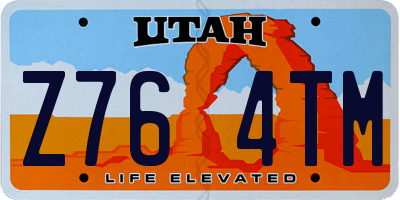 UT license plate Z764TM