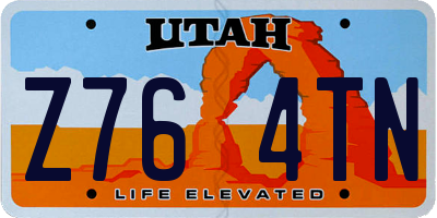 UT license plate Z764TN