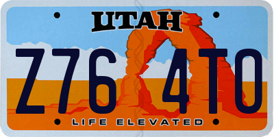 UT license plate Z764TO