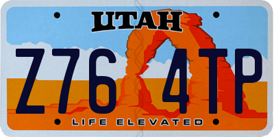 UT license plate Z764TP