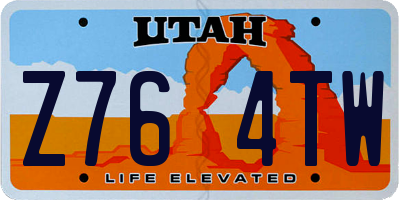 UT license plate Z764TW