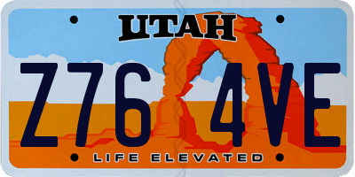 UT license plate Z764VE