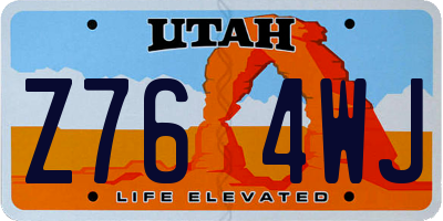 UT license plate Z764WJ