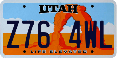 UT license plate Z764WL