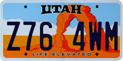 UT license plate Z764WM