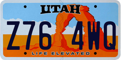 UT license plate Z764WQ