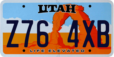 UT license plate Z764XB
