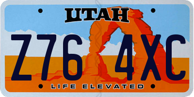 UT license plate Z764XC