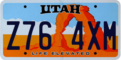 UT license plate Z764XM