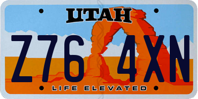 UT license plate Z764XN