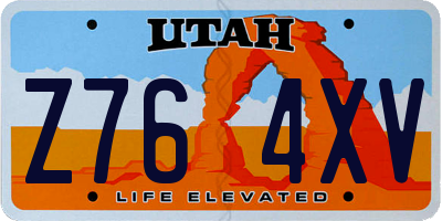 UT license plate Z764XV