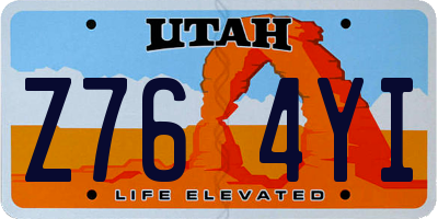 UT license plate Z764YI