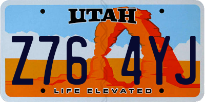 UT license plate Z764YJ