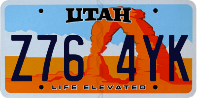 UT license plate Z764YK