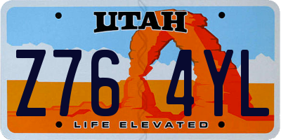 UT license plate Z764YL