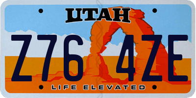 UT license plate Z764ZE