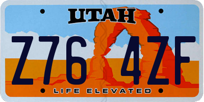 UT license plate Z764ZF