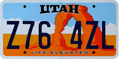 UT license plate Z764ZL