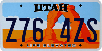 UT license plate Z764ZS