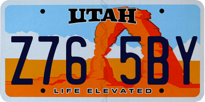 UT license plate Z765BY