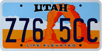 UT license plate Z765CC