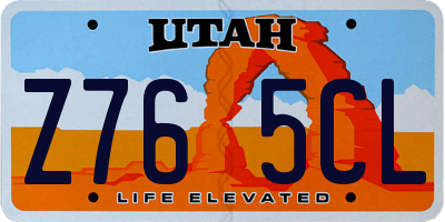 UT license plate Z765CL
