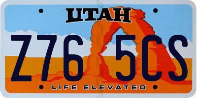 UT license plate Z765CS