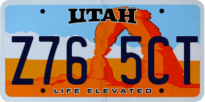 UT license plate Z765CT
