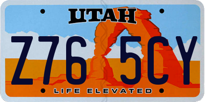 UT license plate Z765CY