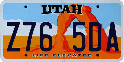 UT license plate Z765DA