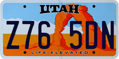 UT license plate Z765DN