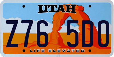 UT license plate Z765DO